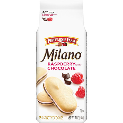 Milano Cookies with Raspberry and Chocolate, 7 Oz Bag