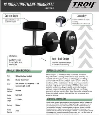 #ad #ad TROY 12 SIDED CUSTOM URETHANE DUMBBELL SET 》SEE FULL DESCRIPTION: REBATE ▪︎ S H $599.95