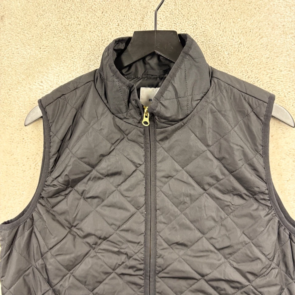 Chaleco acolchado Old Navy para mujer talla grande negro acolchado bolsillos con cremallera completa Foto 4 de 4