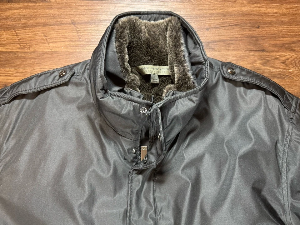 VERY NICE Marc New York Andrew Marc Men’s Fur Lined Black Zip Up Coat - X-Large - Image 3 of 4