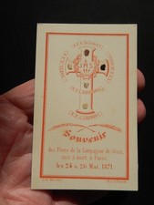 FROMMES BILD RELIQUIE Märtyrerväter PARIS 1871 CAUBERT DUCOUDRAY OLIVAINT BEGNY
