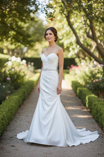 Forever Yours International Wedding Dress   Size 6   Elegant Satin Bridal Gown