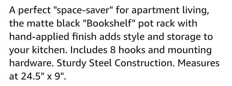 Old Dutch International Wall Mount "Bookshelf" Pot Rack Grid And 8 Hooks  GC - Image 4 of 4