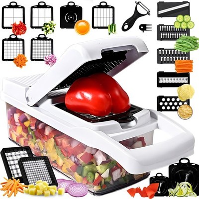 25-in-1 Vegetable Chopper with 13 Blades - Mandoline Slicer -Food Chopper