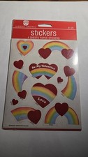 Vintage American Greetings Heart Valentine Stickers 4 Sheets MIP