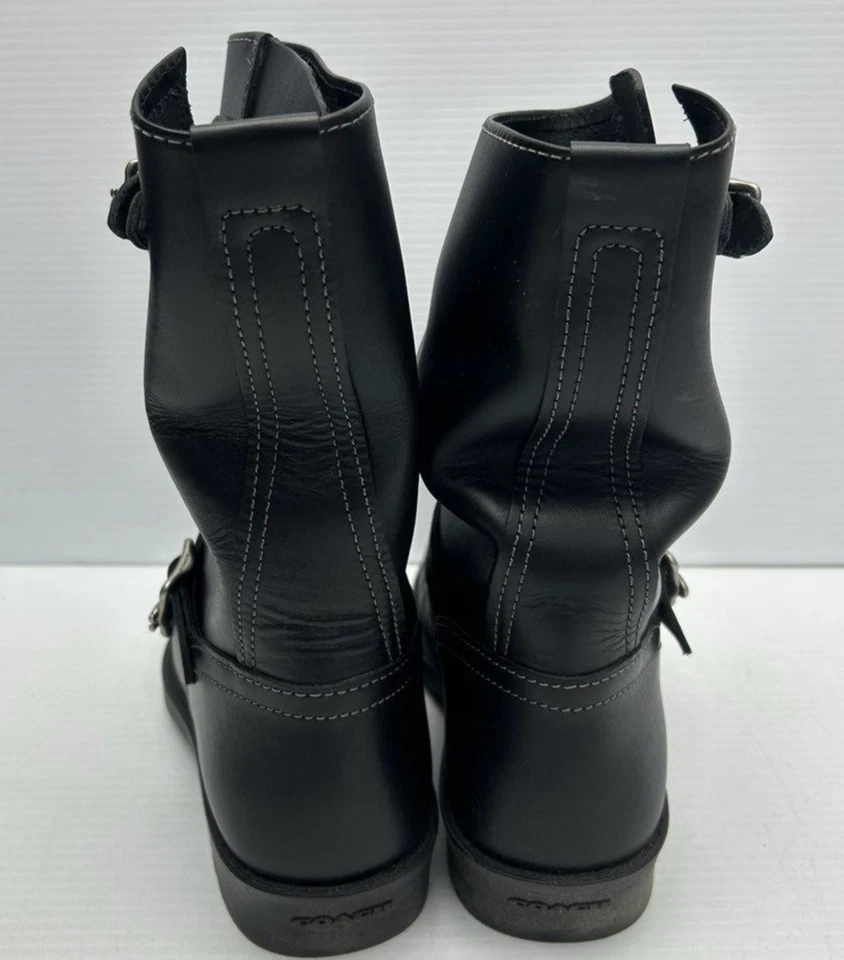 Botas de motociclista COACH Dawn de cuero negro para mujer con arnés talla 7,5 B Foto 4 de 4