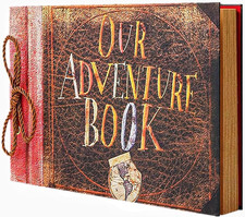 Our Adventure Book Diary Photo Scrapbook, Color cover, Retro Style Travel Souven