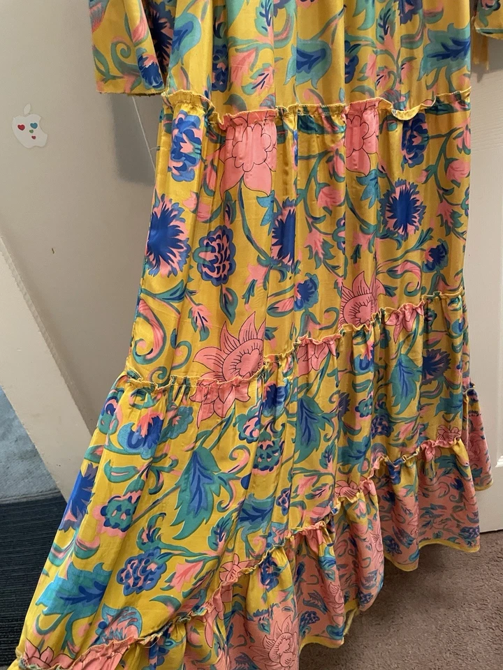 Maxi Vestido Anthropologie Me 2 Magic Colorido Boho Floral Talla M Foto 2 de 4