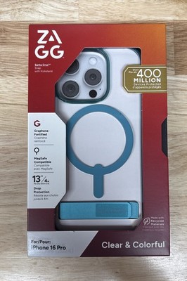 ZAGG Santa Cruz Snap Kickstand MagSafe Case for iPhone 16 Pro, Tranquil Blue