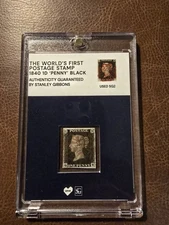 World’s First Postage Stamp 1840 1D ‘Penny’ Black Auth Stanley Gibbons VeVe #58