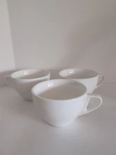 Sweese 6 Ounce Cappuccino Cups with Saucers, Porcelain Set Of 3 White Lead Free