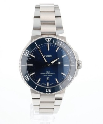 Oris Aquis Date Stainless Steel Blue Dial 43.5mm Automatic Movement Men's Watch 7789