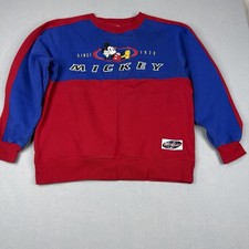 Vintage Disney Store Mickey Mouse Colorblock Sweatshirt Red Blue Adult M