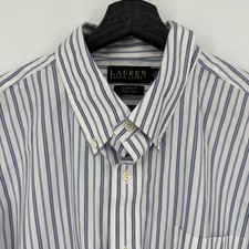 Lauren Ralph Lauren Mens Classic Fit Non Iron Stripe Button Down Shirt 18 34/35