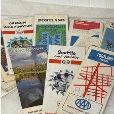 AAA Enco Texaco Vintage Road Maps Oregon Washington Portland Seattle Lot of 9