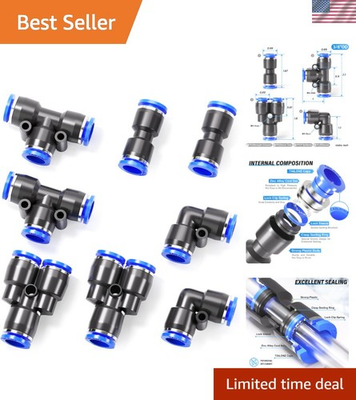 #ad #ad High Pressure 3 8 Inch Push to Connect Pneumatic Fittings Easy Install 8 Pcs $24.99