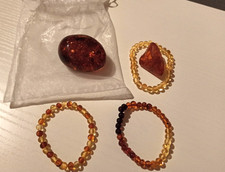 !!! XXL Bernstein Set Armbänder Steine Echt und Selten Orange Glitzernd TOP !!!