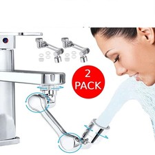 2 Pack Universal 1080 Swivel Robotic Arm Swivel Extension Abs Faucet Aerator
