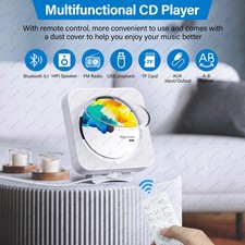 Portable CD Player Built-in Speaker Stereo with Double 3.5mm Headphones Jack LED