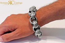 HEAVY 10 INCH Belcher Bracelet Platinum Dipped in 925 Sterling Silver 22mm link