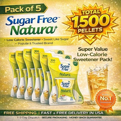 Sugar Free Natura 300 Pellets 25.5g x5 Low Calorie Sweetener Free Ship