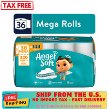 Angel Soft 2-Ply Toilet Paper, 36 Mega Rolls, 320 Sheets Per Roll - FREESHIP 