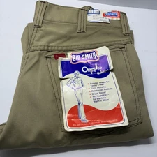 Vintage Deadstock NWT Big Smiths 70s Retro Men’s Khaki Work Pants 31x34