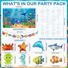 Under the Sea Party Decorations 98Pcs, Ocean Theme Birthday Party Supplies In...