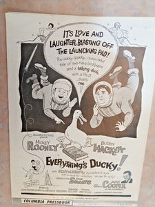 1961 EVERYTHING'S DUCKY  W/ MICKEY ROONEY & BUDDY HACKETT - COMEDY PRESSBOOK