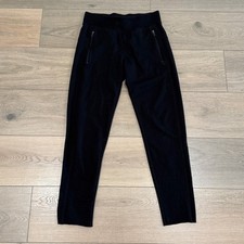 ZELLA Black Cotton Terry Zipper Pocket Raw Hem Jogger Pants Active Lounge Size S