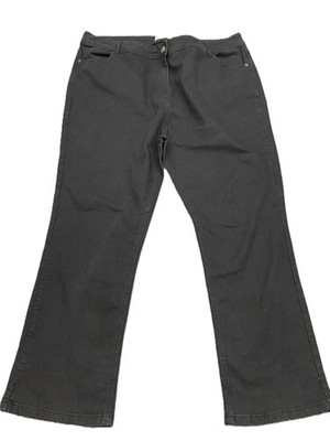 Generic Damen Jeans Gr. 26 Straight Schwarz Reißverschluss Mid Rise Stretch W46-50