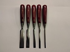 Robert Sorby Vintage Paring Chisels  Set Of 5 Red Handles
