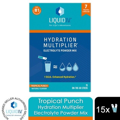 Liquid I.V. Tropical Punch Hydration MultiplierElektrolyt Pulver Mix, 15 Beutel