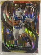 Ray Davis 2024 Select Yellow Red Shock Premier Level Rookie Card #189 - Bills