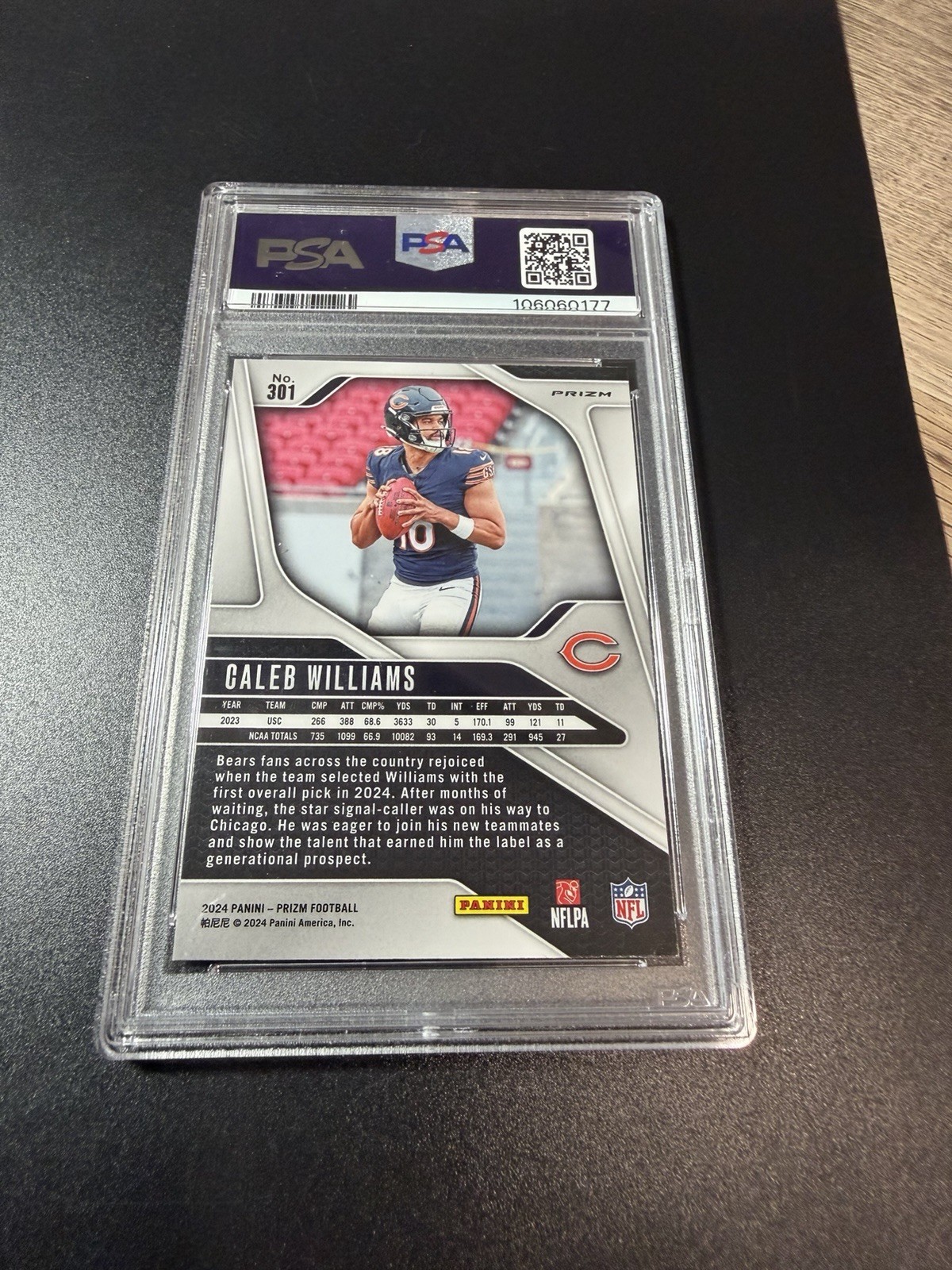 Caleb Williams **ROOKIE LAZER PRIZM** PSA10 GEM MINT GRADE! 🔥💥 view 2