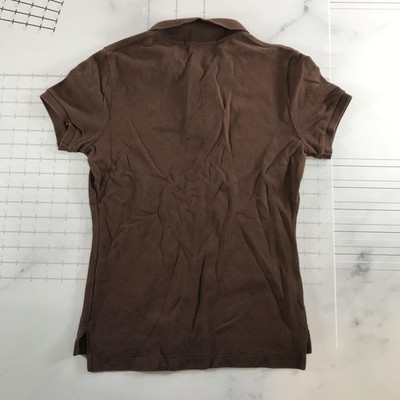 Ralph Lauren Polo Shirt Womens XS Brown The Skinny Polo Short