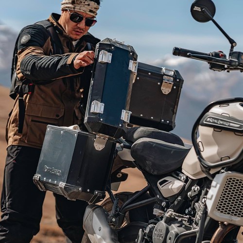 BLACK ADVENTURE PANNIERS FOR ROYAL ENFIELD HIMALAYAN 450 FITS 1990276 - Picture 7 of 7