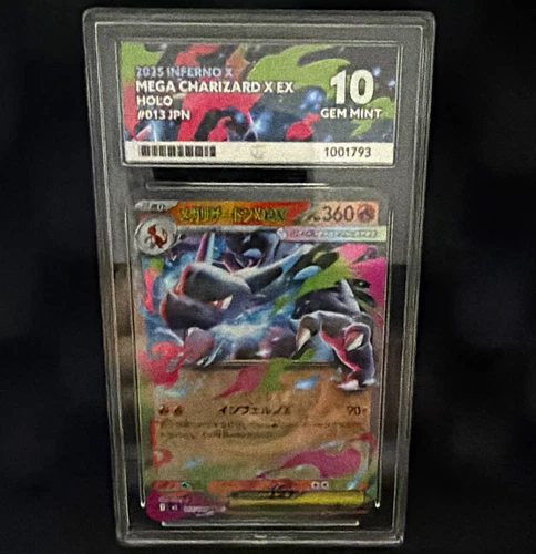 Ace Grading 10 Pokémon TCG Mega Charizard X EX Inferno X 013 Holo JP 2013