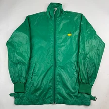 Augusta Slazenger Men Medium Green 100% Nylon Master Full Zip Windbreaker Jacket