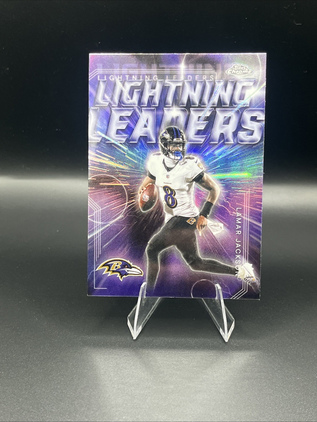 2025 Topps Chrome Lamar Jackson Lightning Leaders SSP Case Hit