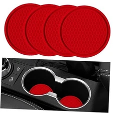 Car Coasters for Cup Holders [4 Pack], 2.77 Inches Silicon Cup Mats Non Red