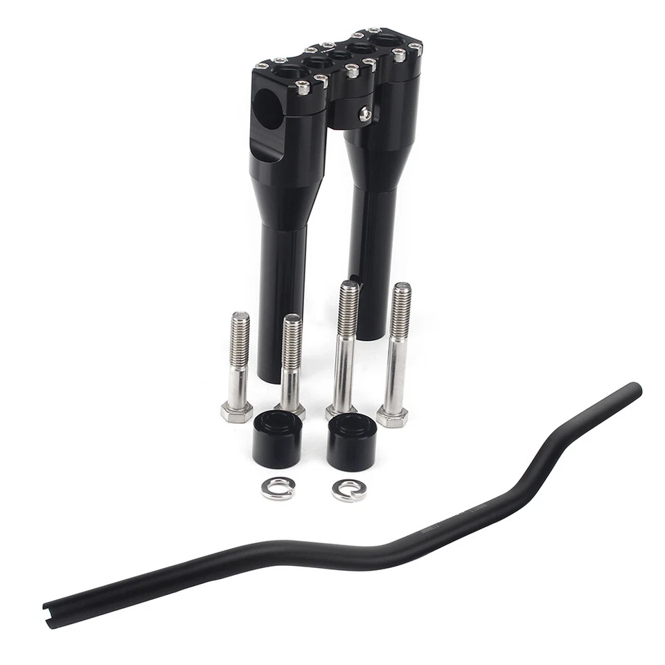 For Harley Dyna Softail Sportster Street Bob Club Style 1" Handlebar & Riser Kit - Image 3 of 4