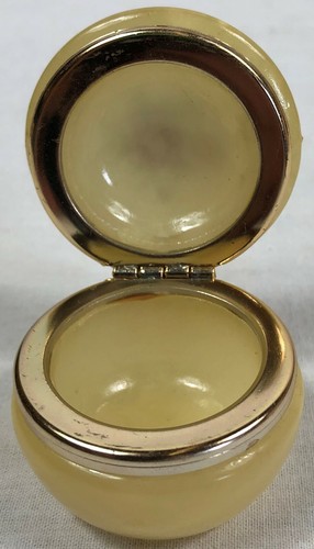 Genuine Alabaster Hand Crafted Hinged Trinket Pill Box Made in Italy - Imagen 4 de 6