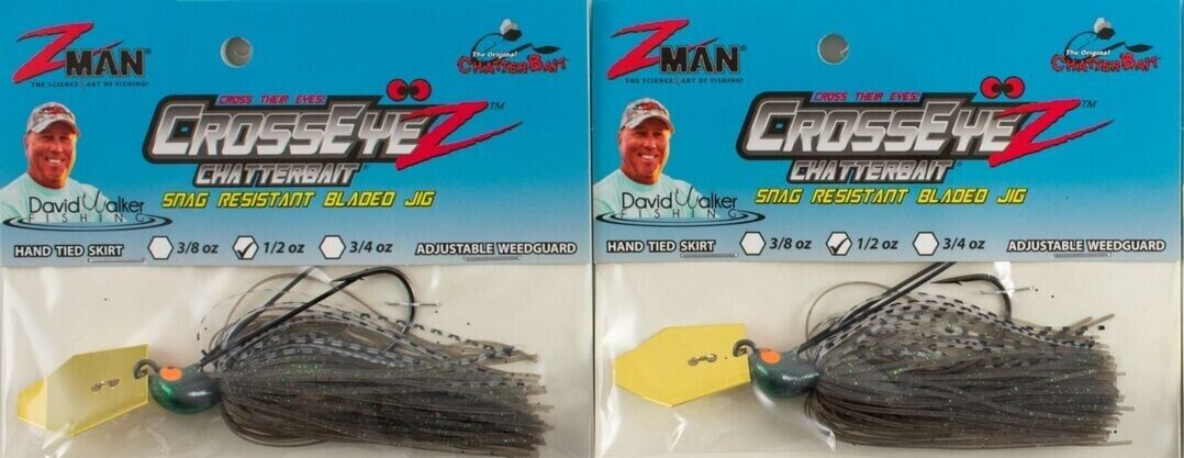 (LOT OF 2) Z-MAN CROSSEYEZ CHATTERBAIT 1/2OZ CBCE12-08 MOUSERAT BN1315 - Image 1