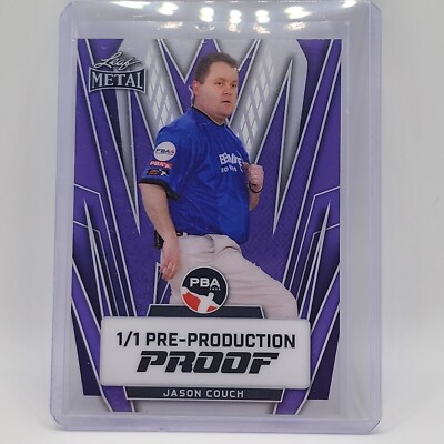 Jason Couch 2024 Leaf PBA Metal Bowling 1/1 Clear Purple Auto Proof