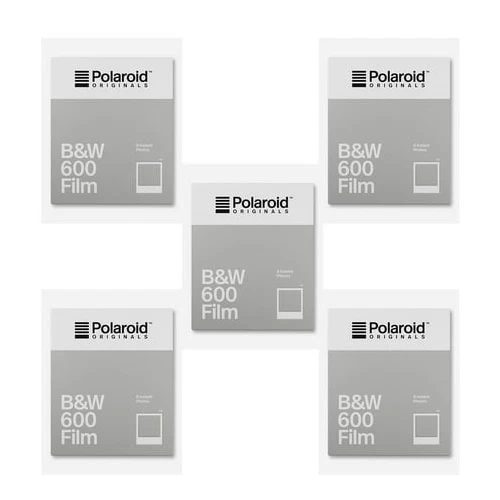 Polaroid Originals BandW 600 Instant Camera Film 8 ExposuresPack of 5
