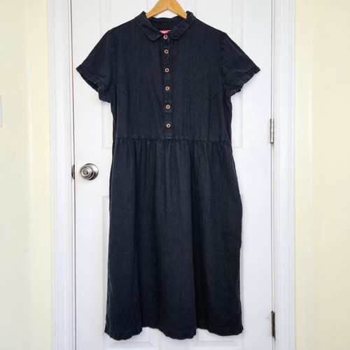Pyne & Smith SET OF 2 European Flax Linen Midi Dress Button Up Modest Size XXL - Picture 2 of 22