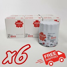 6x Pack of Sakura C-8013 Oil Filters - Equivalent of Ryco Z154