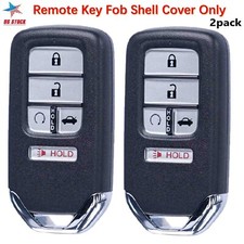 2 For 2016 - 2022 Honda Pilot Cr-v Civic Remote Fob 5 Buttons Shell Car Key Case