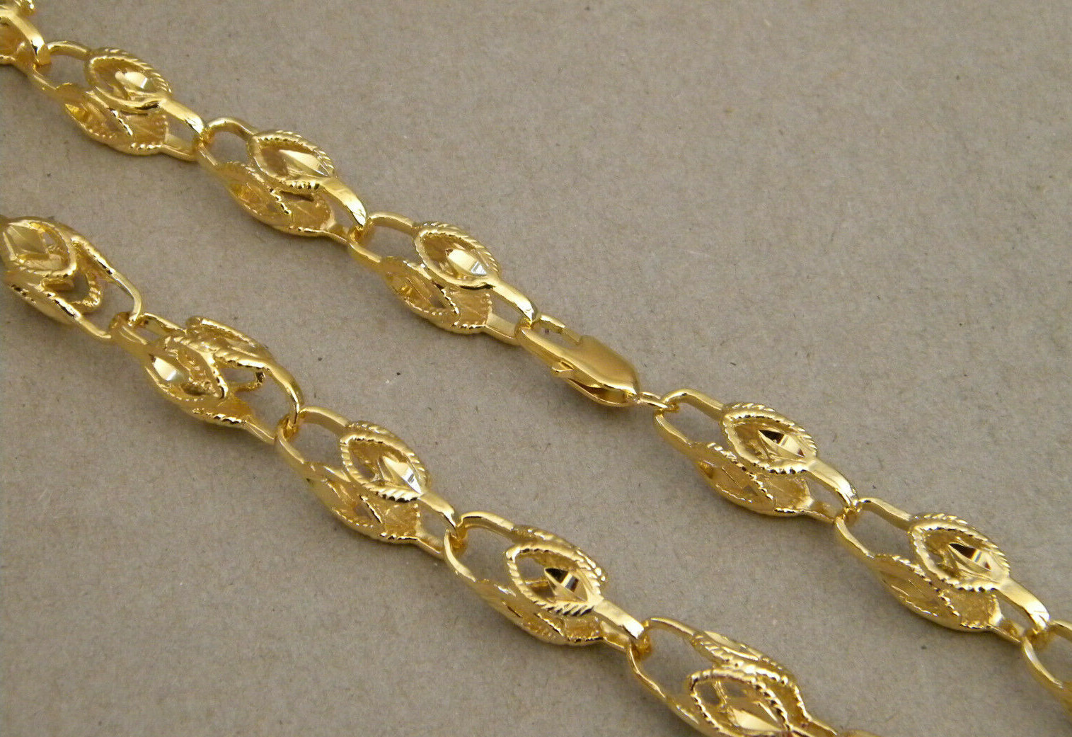Men's Lady's Yellow Gold Plated Turkish Rope Chain 24in inch Long 9mm